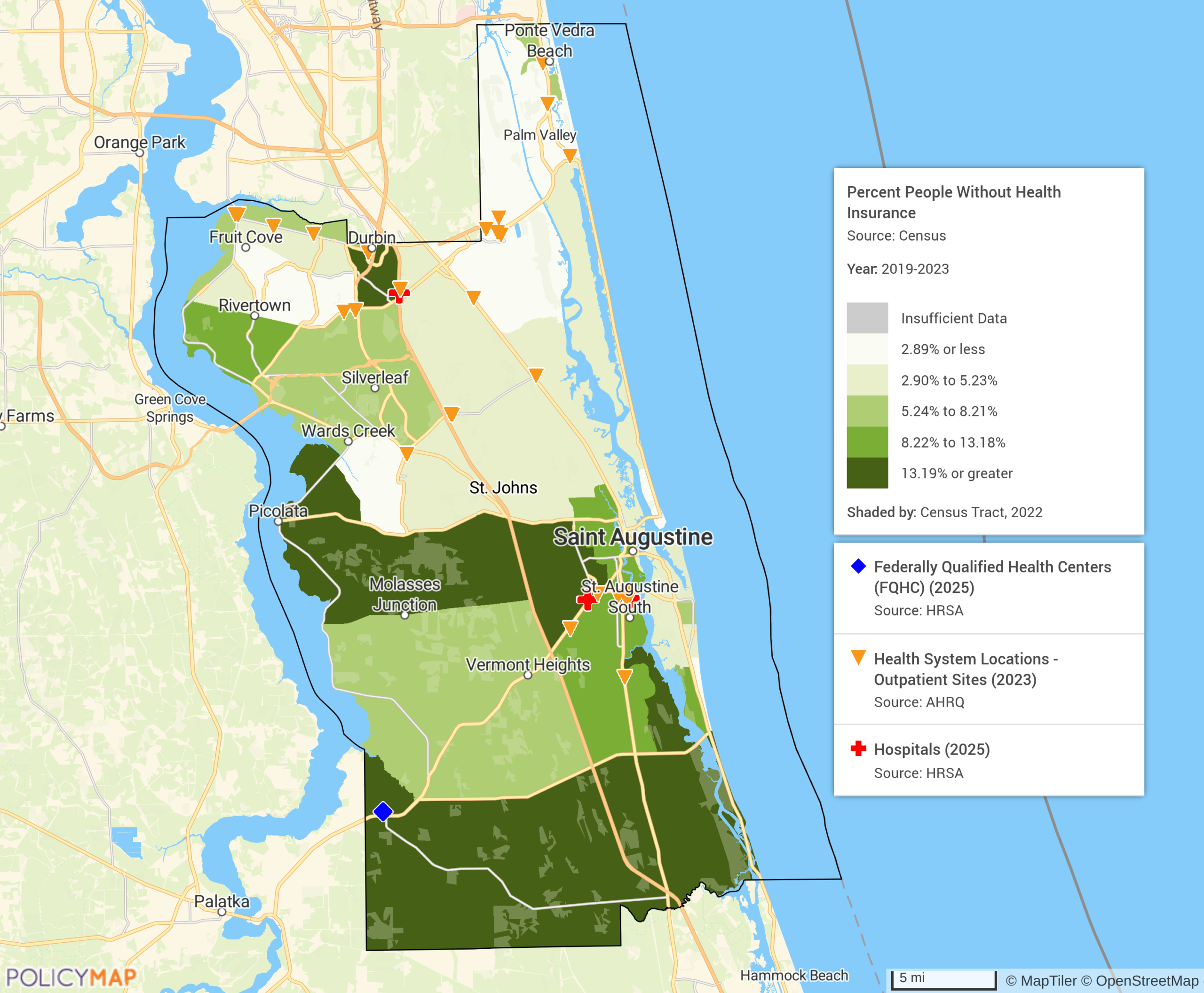 St. Johns County Uninsured Population & Health Facilities